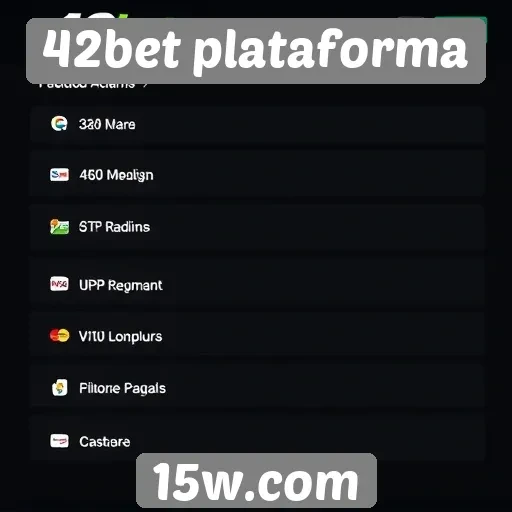 Métodos de pagamento disponíveis na 42bet plataforma
